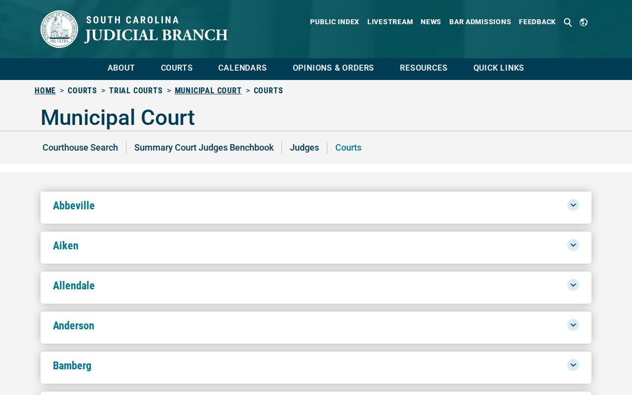 Bethune warrant records and Municipal Court directory contact card