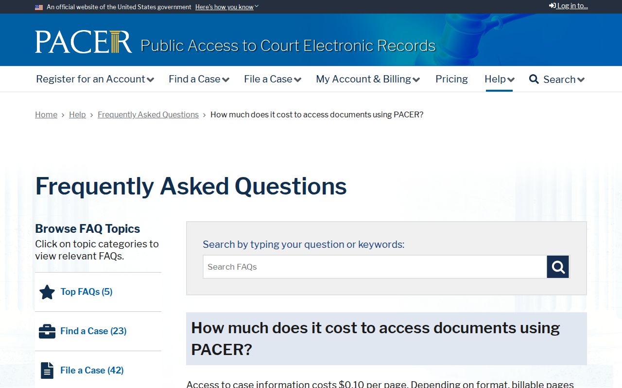 Kershaw County federal warrant docket access and PACER fee guide